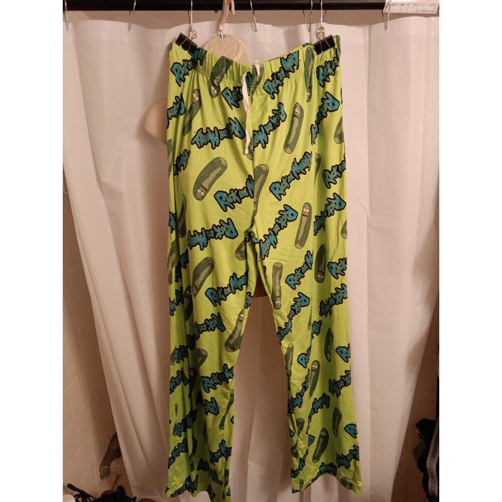 RICK AND MORTY PICKLE RICK PLUSH PAJAMA PANTS Sz L
